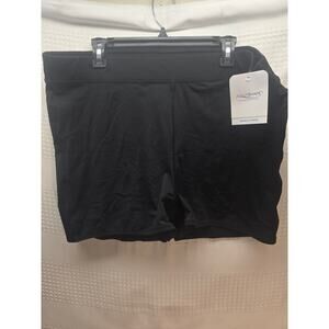 Dolphin Aqua Shape Bikini Shorts Black Pull On Beach Swimwear Womens SZ XXL 6753